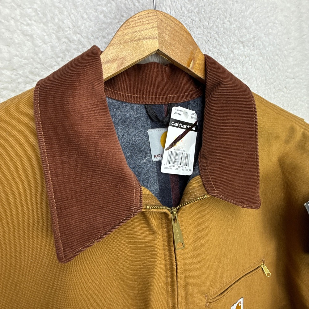 Carhartt‎ Detroit Jacket Blanket Lined Mens 3XL J001 BRN Brown NWT NOS - Picture 12 of 16